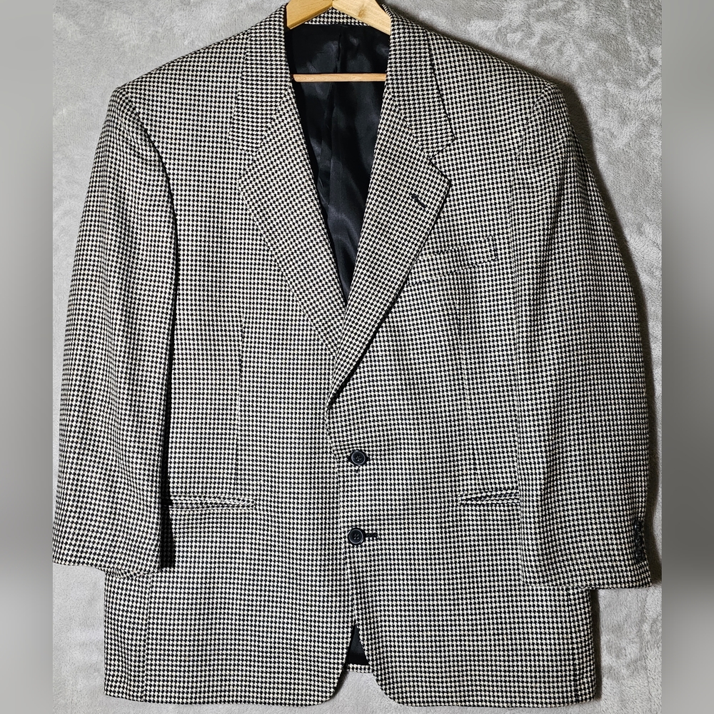 Classic Black, White, Cream Houndstooth Blazer